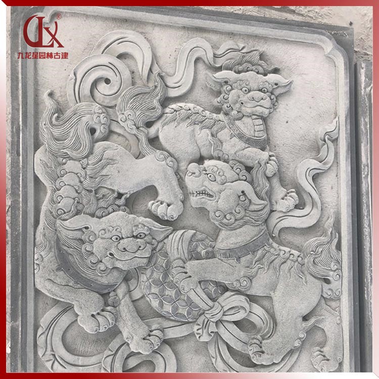 祠堂浮雕-獅子滾繡球